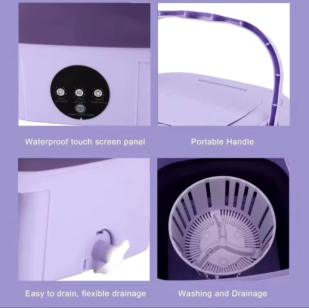 🧺 Mini Washing Machine غسالة صغيرة متعددة الاستخدام – مثالية للشقق والسفر