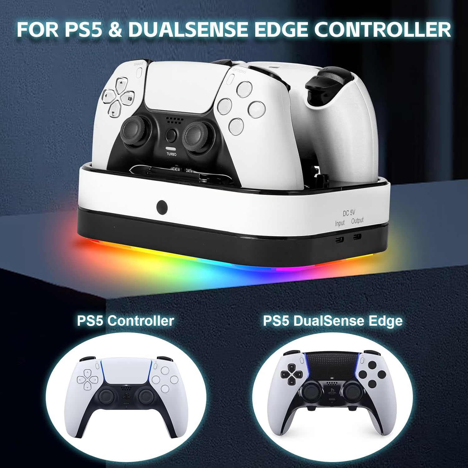 Dual Charging Base for PS5 Controlerقاعدة شحن مزدوجة لوحدة تحكم PS5