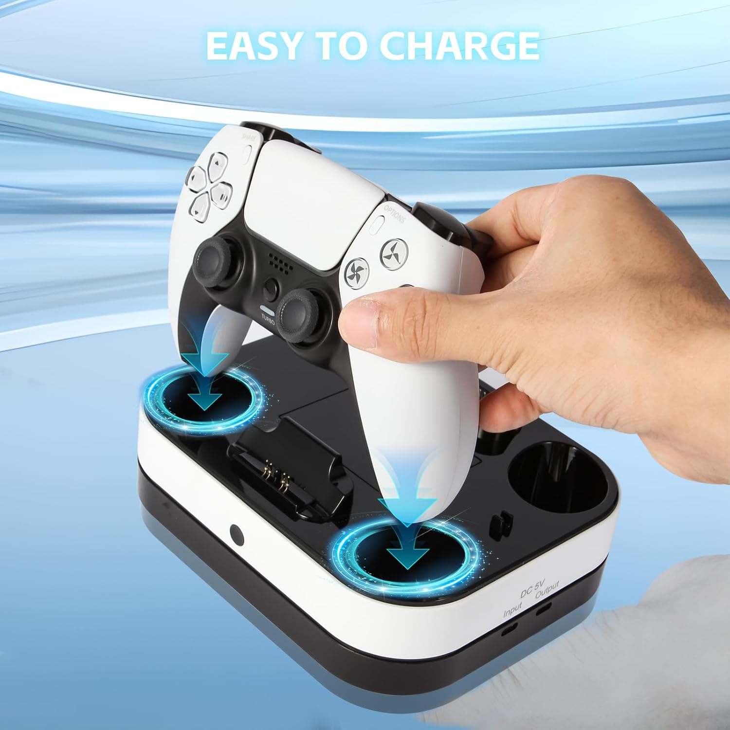 Dual Charging Base for PS5 Controlerقاعدة شحن مزدوجة لوحدة تحكم PS5
