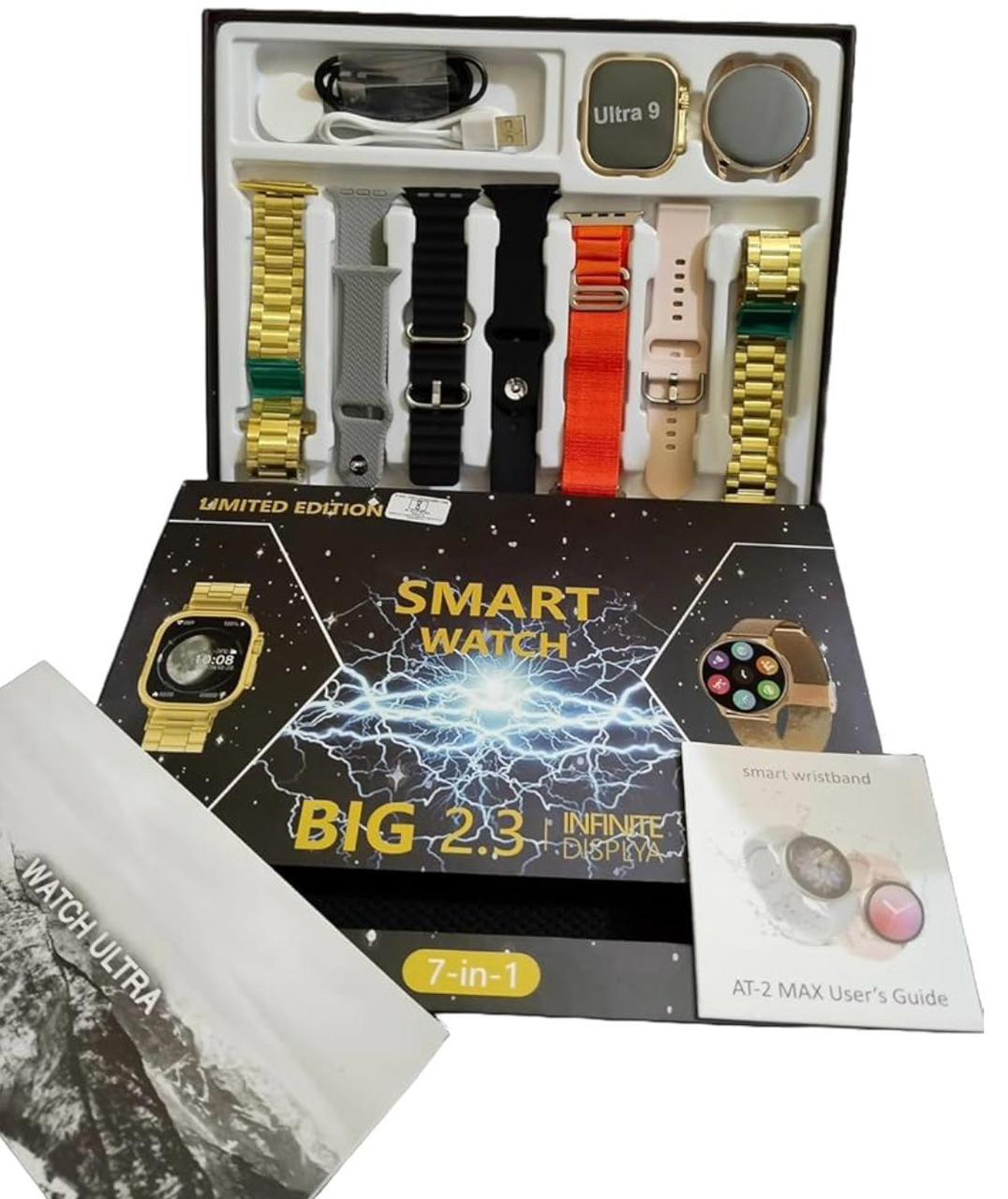 ⌚ 7 in 1 Ultra Gold Smart Watch – ساعة ذكية فاخرة متعددة المزايا
