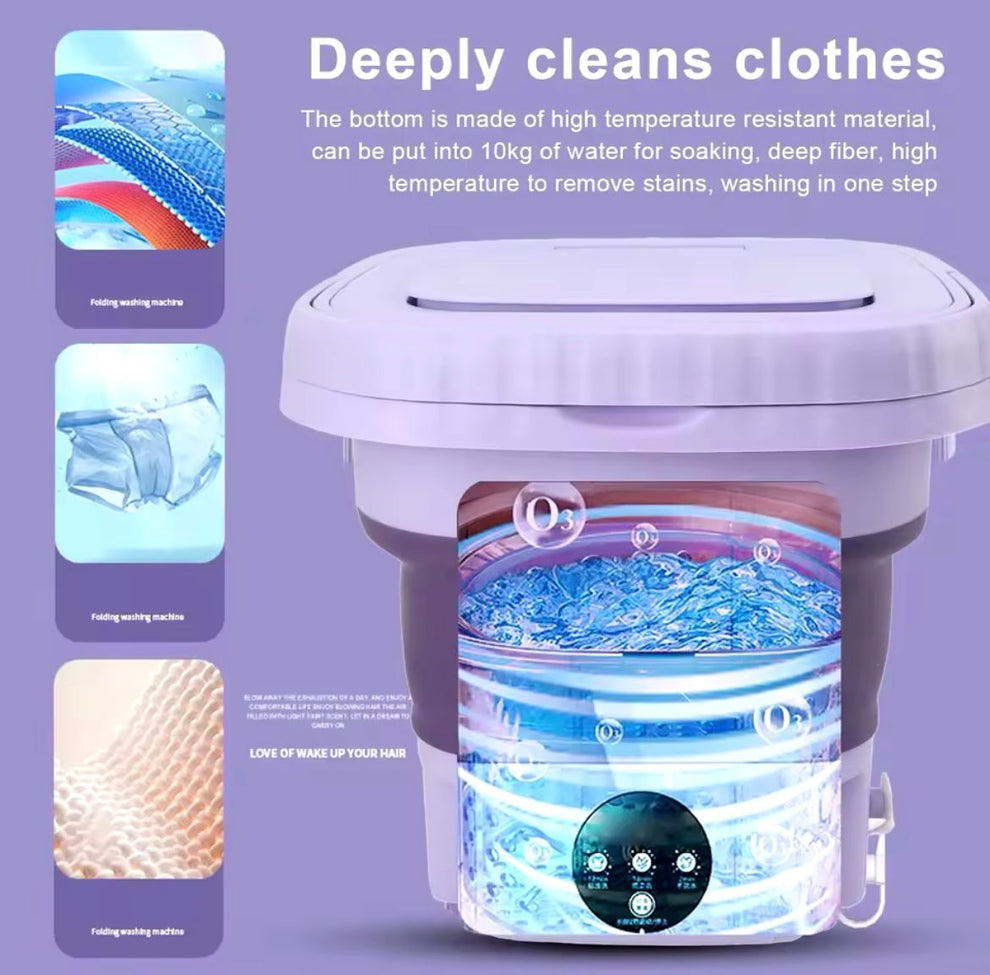 🧺 Mini Washing Machine غسالة صغيرة متعددة الاستخدام – مثالية للشقق والسفر