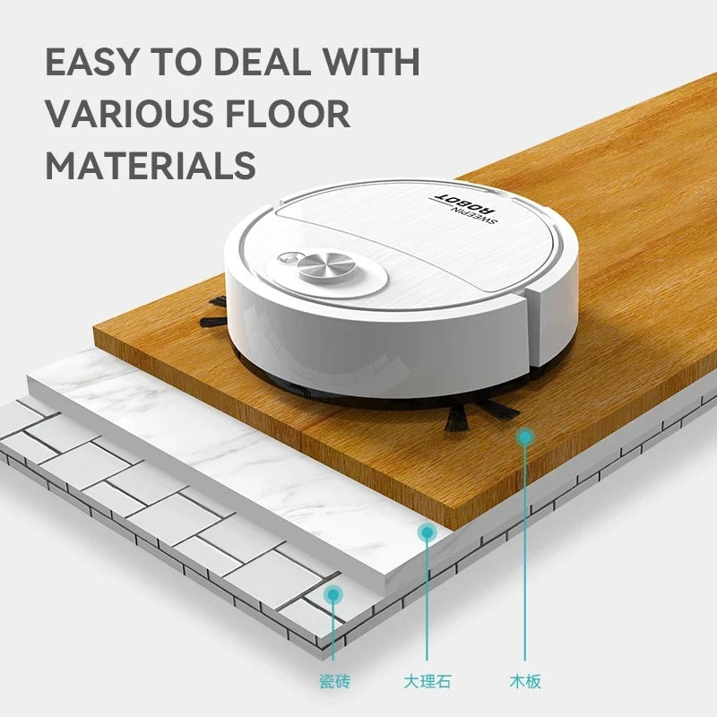 🤖 3-in-1 Robot Vacuum Cleaner مكنسة روبوت ذكية 3 في 1