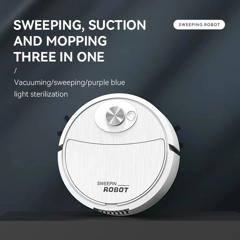 🤖 3-in-1 Robot Vacuum Cleaner مكنسة روبوت ذكية 3 في 1