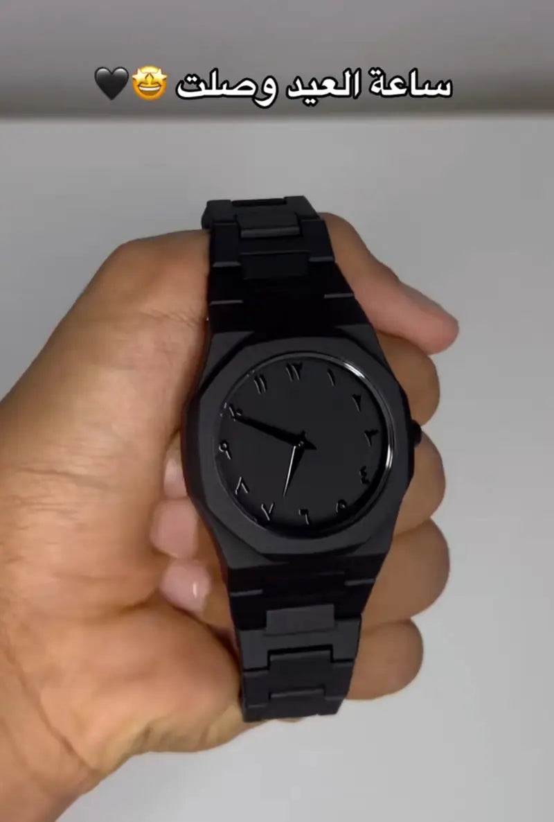 ⌚ Premium Black ساعة Arabic Aura سوداء فاخرة