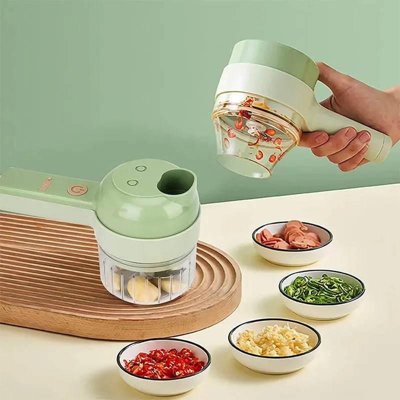 ✅ 4-in-1 Portable Electric Vegetable Slicer – التقطيع الذكي والسريع!