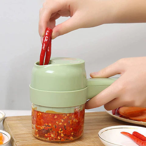 ✅ 4-in-1 Portable Electric Vegetable Slicer – التقطيع الذكي والسريع!