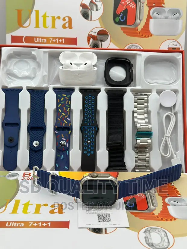⌚ CLUBCLASSY Ultra 9 T10 Smartwatch – مع 7 أساور مختلفة