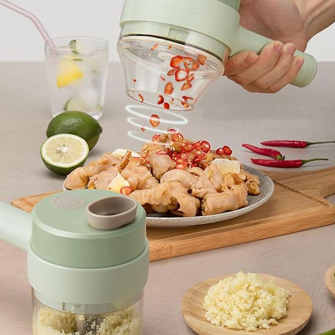 ✅ 4-in-1 Portable Electric Vegetable Slicer – التقطيع الذكي والسريع!