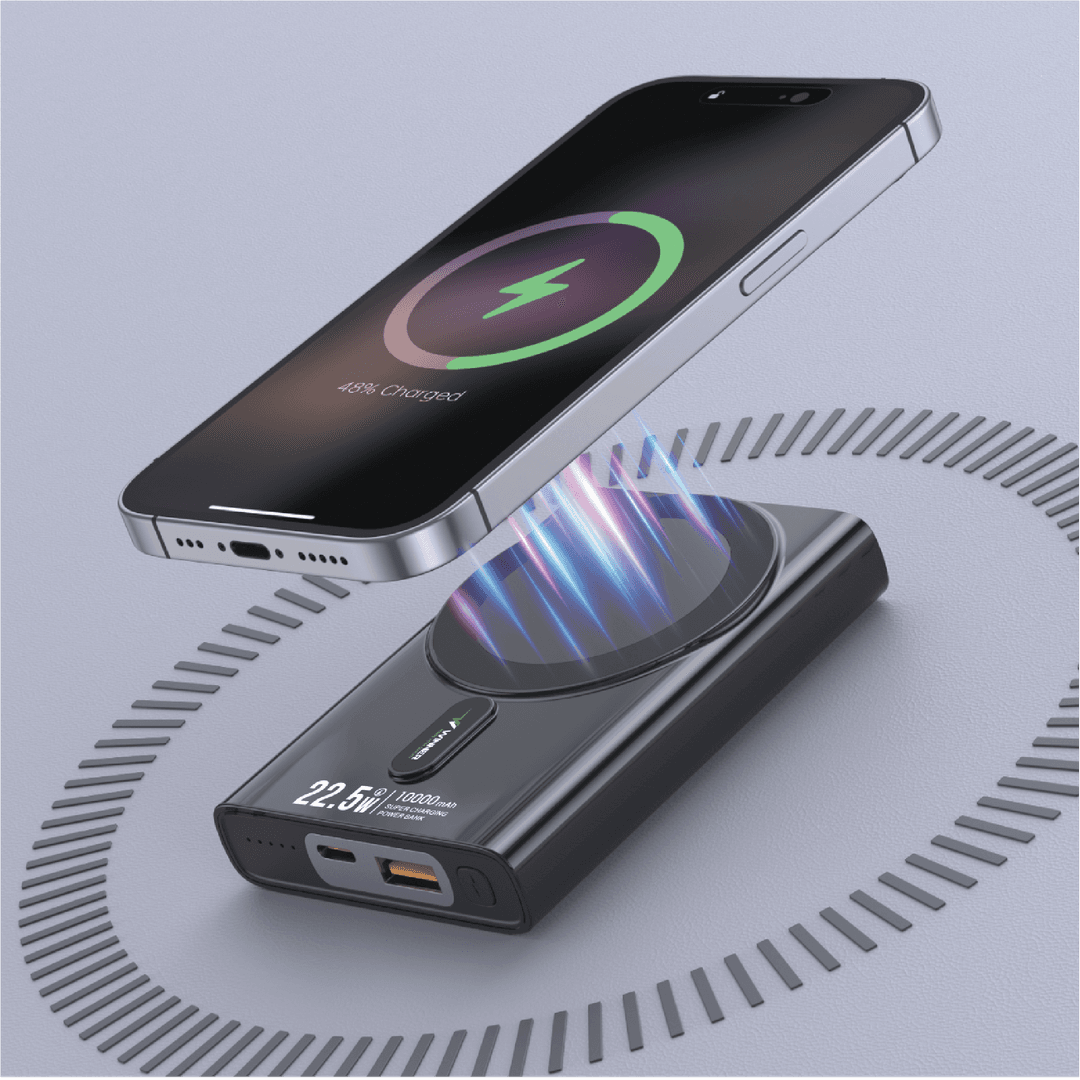 🔋 Wireless Power Bank 10000mAh – شحن لاسلكي سريع أينما كنت